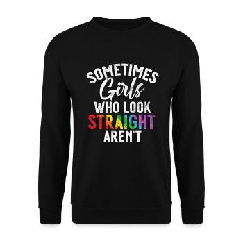 Lesbian Gifts - Unisex Pullover - Schwarz - Vorne - Alina (178cm) & Michal (187cm)
