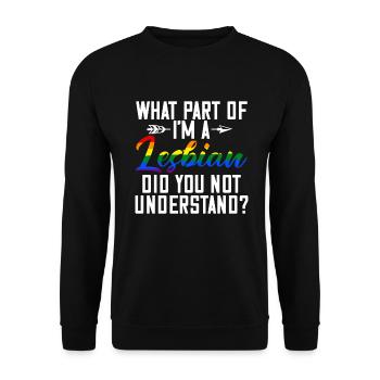 Lesbian Gifts - Unisex Pullover - Schwarz - Vorne - Alina (178cm) & Michal (187cm)