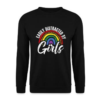 Lesbian Gifts - Unisex Pullover - Schwarz - Vorne - Alina (178cm) & Michal (187cm)