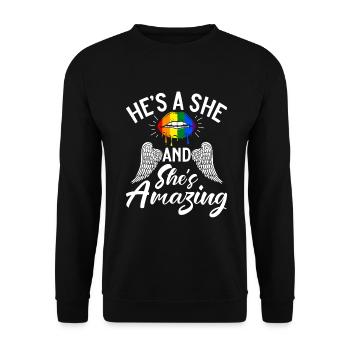 Lesbian Gifts - Unisex Pullover - Schwarz - Vorne - Alina (178cm) & Michal (187cm)