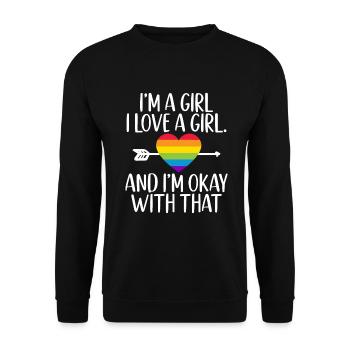 Lesbian Gifts - Unisex Pullover - Schwarz - Vorne - Alina (178cm) & Michal (187cm)