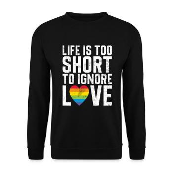 Lesbian Gifts - Unisex Pullover - Schwarz - Vorne - Alina (178cm) & Michal (187cm)