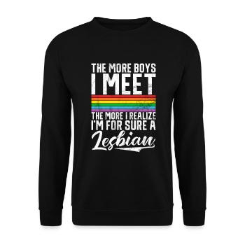 Lesbian Gifts - Unisex Pullover - Schwarz - Vorne - Alina (178cm) & Michal (187cm)