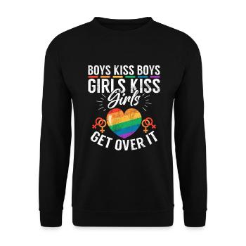 Lesbian Gifts - Unisex Pullover - Schwarz - Vorne - Alina (178cm) & Michal (187cm)