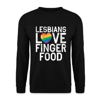Lesbian Gifts - Unisex Pullover - Schwarz - Vorne - Alina (178cm) & Michal (187cm)