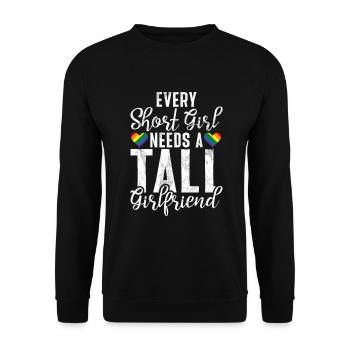 Lesbian Gifts - Unisex Pullover - Schwarz - Vorne - Alina (178cm) & Michal (187cm)