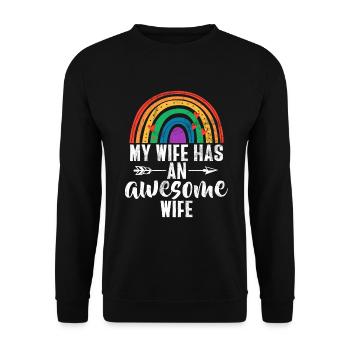 Lesbian Gifts - Unisex Pullover - Schwarz - Vorne - Alina (178cm) & Michal (187cm)