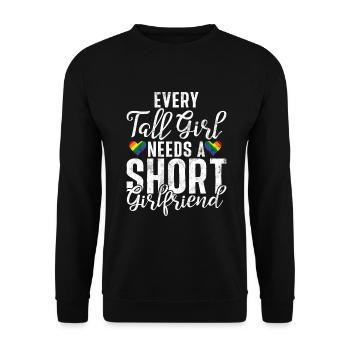 Lesbian Gifts - Unisex Pullover - Schwarz - Vorne - Alina (178cm) & Michal (187cm)