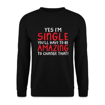 Single Gift - Unisex Sweatshirt - black - Front - Alina (178cm) & Michal (187cm)