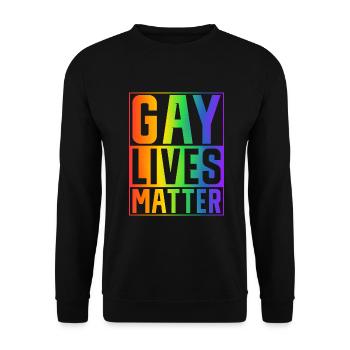 Gay Gifts - Unisex Pullover - Schwarz - Vorne - Alina (178cm) & Michal (187cm)