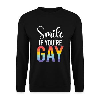 Gay Gifts - Unisex Pullover - Schwarz - Vorne - Alina (178cm) & Michal (187cm)