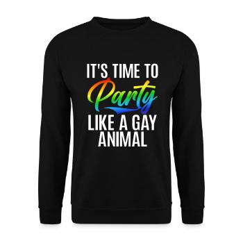 Gay Gifts - Unisex Pullover - Schwarz - Vorne - Alina (178cm) & Michal (187cm)