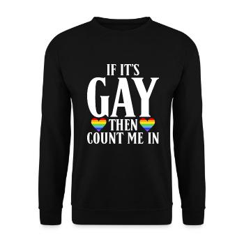 Gay Gifts - Unisex Pullover - Schwarz - Vorne - Alina (178cm) & Michal (187cm)