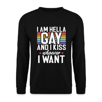 Gay Gifts - Unisex Pullover - Schwarz - Vorne - Alina (178cm) & Michal (187cm)
