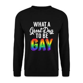 Gay Gifts - Unisex Pullover - Schwarz - Vorne - Alina (178cm) & Michal (187cm)