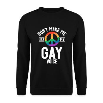 Gay Gifts - Unisex Pullover - Schwarz - Vorne - Alina (178cm) & Michal (187cm)