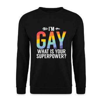 Gay Gifts - Unisex Pullover - Schwarz - Vorne - Alina (178cm) & Michal (187cm)