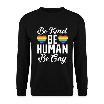 Gay Gifts - Unisex Pullover - Schwarz - Vorne - Alina (178cm) & Michal (187cm)