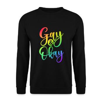 Gay Gifts - Unisex Pullover - Schwarz - Vorne - Alina (178cm) & Michal (187cm)
