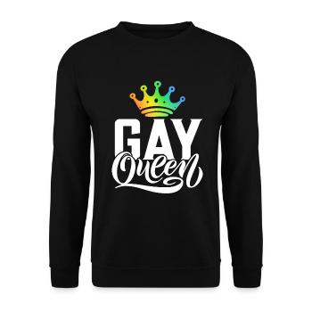 Gay Gifts - Unisex Pullover - Schwarz - Vorne - Alina (178cm) & Michal (187cm)