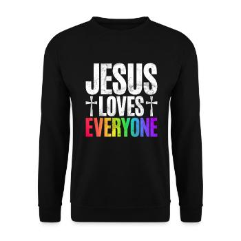 Gay Gifts - Unisex Pullover - Schwarz - Vorne - Alina (178cm) & Michal (187cm)