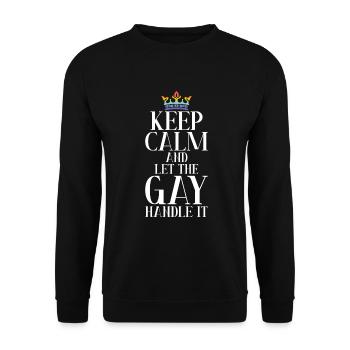Gay Gifts - Unisex Pullover - Schwarz - Vorne - Alina (178cm) & Michal (187cm)