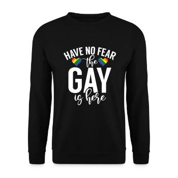 Gay Gifts - Unisex Pullover - Schwarz - Vorne - Alina (178cm) & Michal (187cm)