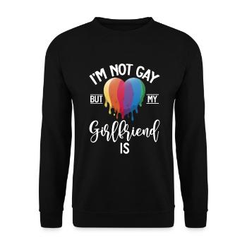 Gay Gifts - Unisex Pullover - Schwarz - Vorne - Alina (178cm) & Michal (187cm)