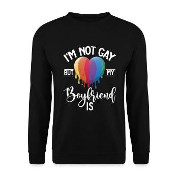 Gay Gifts - Unisex Pullover - Schwarz - Vorne - Alina (178cm) & Michal (187cm)