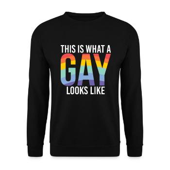 Gay Gifts - Unisex Pullover - Schwarz - Vorne - Alina (178cm) & Michal (187cm)