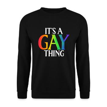 Gay Gifts - Unisex Pullover - Schwarz - Vorne - Alina (178cm) & Michal (187cm)