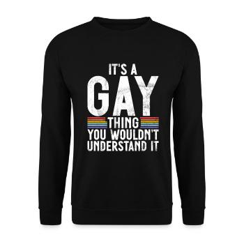 Gay Gifts - Unisex Pullover - Schwarz - Vorne - Alina (178cm) & Michal (187cm)