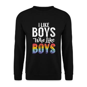 Gay Gifts - Unisex Pullover - Schwarz - Vorne - Alina (178cm) & Michal (187cm)