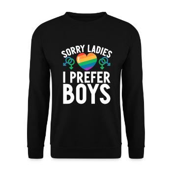 Gay Gifts - Unisex Pullover - Schwarz - Vorne - Alina (178cm) & Michal (187cm)