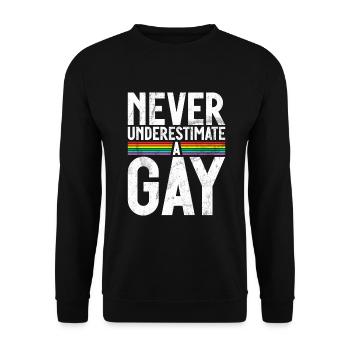 Gay Gifts - Unisex Pullover - Schwarz - Vorne - Alina (178cm) & Michal (187cm)