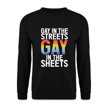 Gay Gifts - Unisex Pullover - Schwarz - Vorne - Alina (178cm) & Michal (187cm)