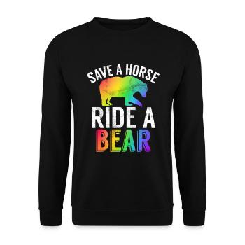 Gay Gifts - Unisex Pullover - Schwarz - Vorne - Alina (178cm) & Michal (187cm)