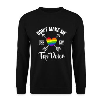 Gay Gifts - Unisex Pullover - Schwarz - Vorne - Alina (178cm) & Michal (187cm)