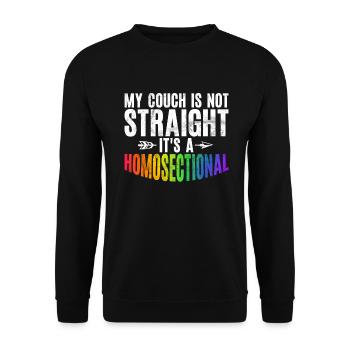 Gay Gifts - Unisex Pullover - Schwarz - Vorne - Alina (178cm) & Michal (187cm)