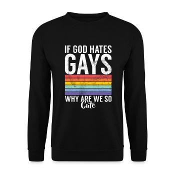 Gay Gifts - Unisex Pullover - Schwarz - Vorne - Alina (178cm) & Michal (187cm)