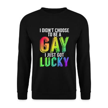 Gay Gifts - Unisex Pullover - Schwarz - Vorne - Alina (178cm) & Michal (187cm)