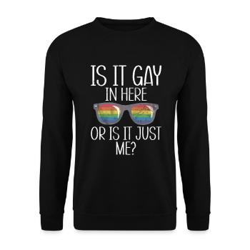 Gay Gifts - Unisex Pullover - Schwarz - Vorne - Alina (178cm) & Michal (187cm)