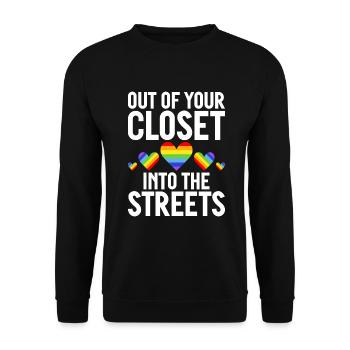 Gay Gifts - Unisex Pullover - Schwarz - Vorne - Alina (178cm) & Michal (187cm)