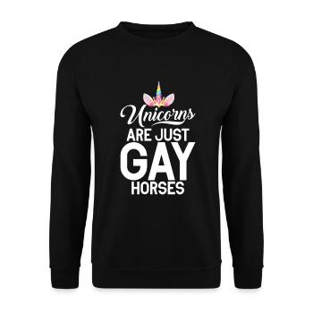 Gay Gifts - Unisex Pullover - Schwarz - Vorne - Alina (178cm) & Michal (187cm)