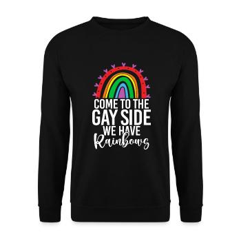 Gay Gifts - Unisex Pullover - Schwarz - Vorne - Alina (178cm) & Michal (187cm)