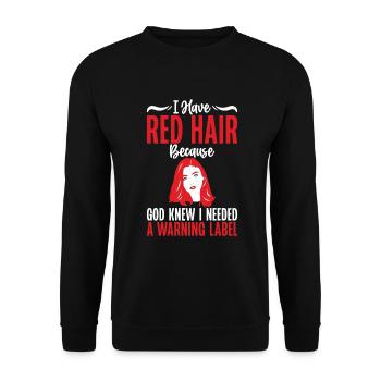 Redhead Gifts - Unisex Pullover - Schwarz - Vorne - Alina (178cm) & Michal (187cm)