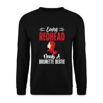 Redhead Gifts - Unisex Pullover - Schwarz - Vorne - Alina (178cm) & Michal (187cm)