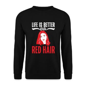 Redhead Gifts - Unisex Pullover - Schwarz - Vorne - Alina (178cm) & Michal (187cm)