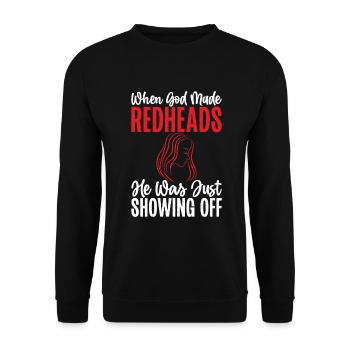 Redhead Gifts - Unisex Pullover - Schwarz - Vorne - Alina (178cm) & Michal (187cm)