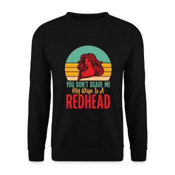 Redhead Gifts - Unisex Pullover - Schwarz - Vorne - Alina (178cm) & Michal (187cm)